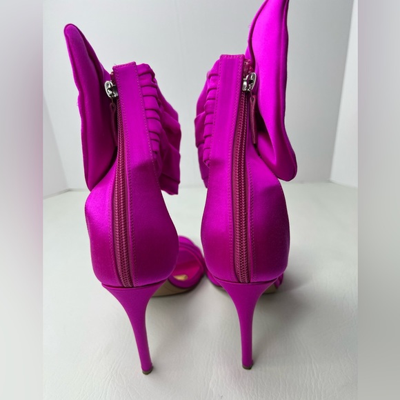 Alexandre Vauthier Yasmin Satin Buckle Fuschia Sandal Heel size 38.5 / 8.5 - Picture 5 of 11